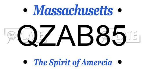 QZAB85 Massachusetts License Plate