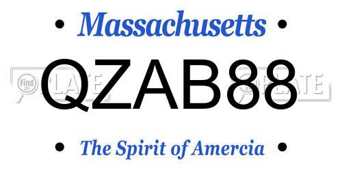 QZAB88 Massachusetts License Plate
