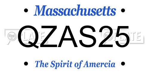 QZAS25 Massachusetts License Plate