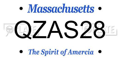 QZAS28 Massachusetts License Plate