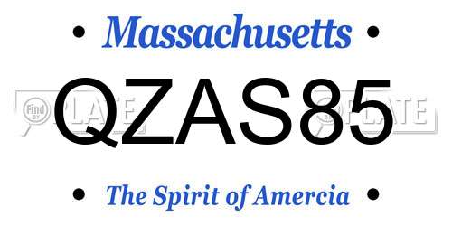 QZAS85 Massachusetts License Plate