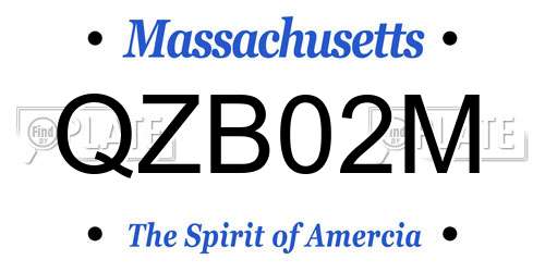 QZB02M Massachusetts License Plate