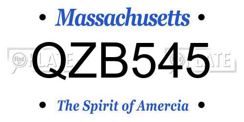 QZB545 Massachusetts License Plate