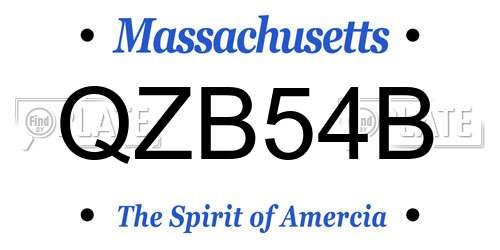 QZB54B Massachusetts License Plate