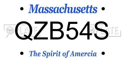 QZB54S Massachusetts License Plate