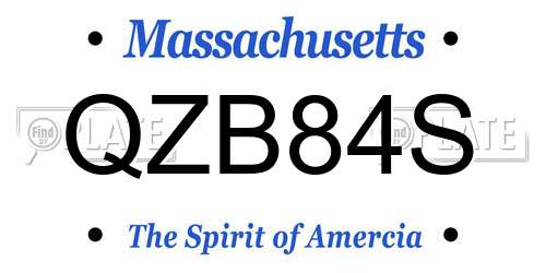 QZB84S Massachusetts License Plate