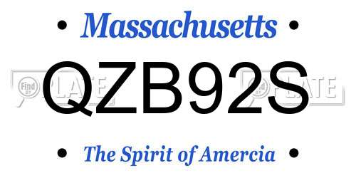QZB92S Massachusetts License Plate
