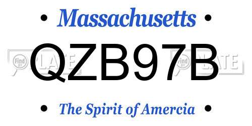 QZB97B Massachusetts License Plate