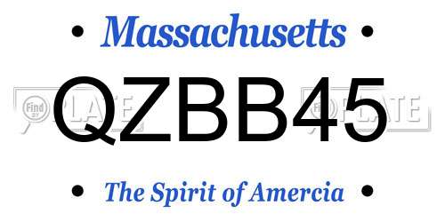 QZBB45 Massachusetts License Plate