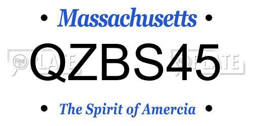 QZBS45 Massachusetts License Plate