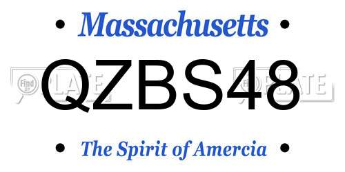 QZBS48 Massachusetts License Plate