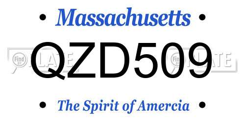 QZD509 Massachusetts License Plate