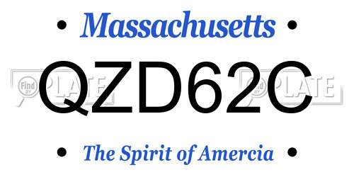 QZD62C Massachusetts License Plate