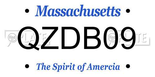 QZDB09 Massachusetts License Plate