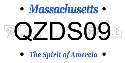 QZDS09 Massachusetts License Plate