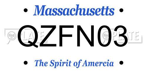QZFN03 Massachusetts License Plate