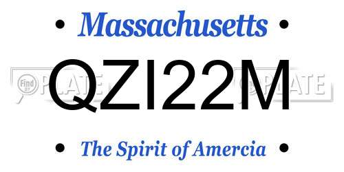 QZI22M Massachusetts License Plate