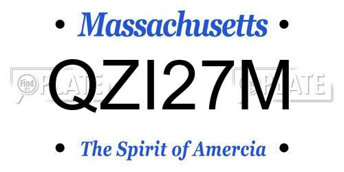 QZI27M Massachusetts License Plate