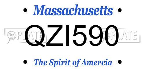 QZI590 Massachusetts License Plate