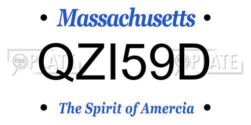 QZI59D Massachusetts License Plate