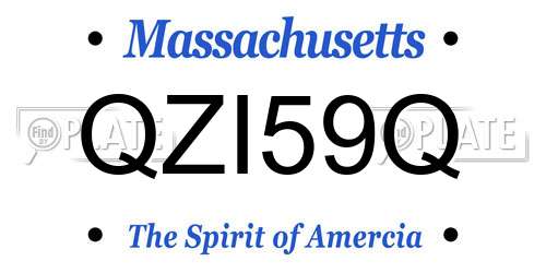 QZI59Q Massachusetts License Plate