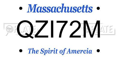 QZI72M Massachusetts License Plate