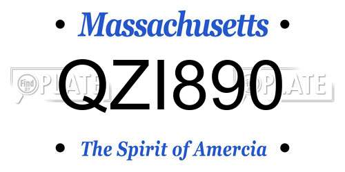 QZI890 Massachusetts License Plate