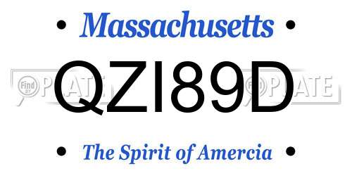 QZI89D Massachusetts License Plate