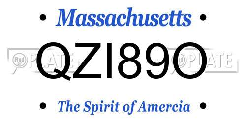 QZI89O Massachusetts License Plate