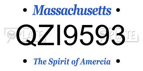 QZI9593 Massachusetts License Plate