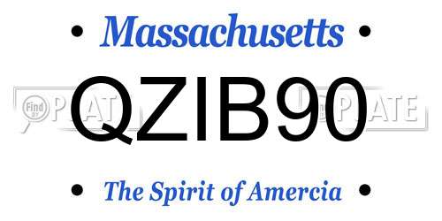 QZIB90 Massachusetts License Plate