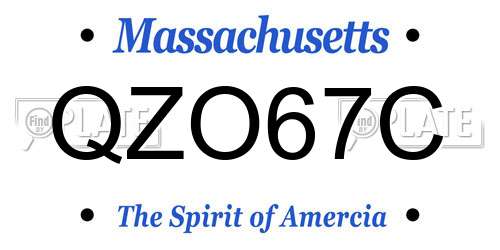 QZO67C Massachusetts License Plate