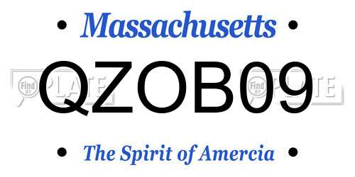 QZOB09 Massachusetts License Plate