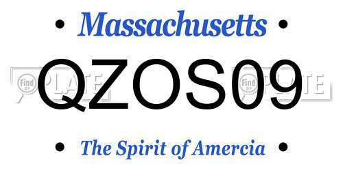 QZOS09 Massachusetts License Plate