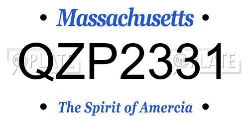 QZP2331 Massachusetts License Plate