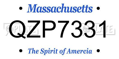 QZP7331 Massachusetts License Plate