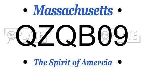 QZQB09 Massachusetts License Plate