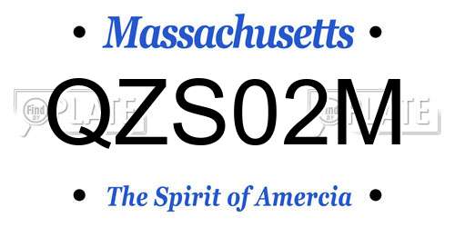 QZS02M Massachusetts License Plate