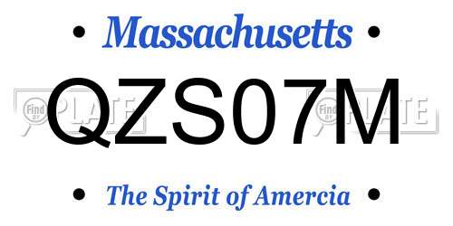 QZS07M Massachusetts License Plate