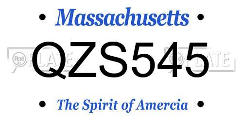QZS545 Massachusetts License Plate