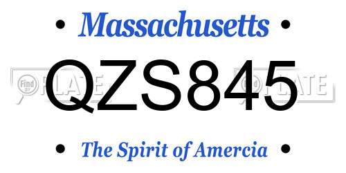 QZS845 Massachusetts License Plate