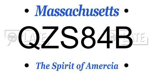 QZS84B Massachusetts License Plate