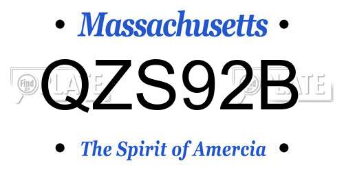 QZS92B Massachusetts License Plate