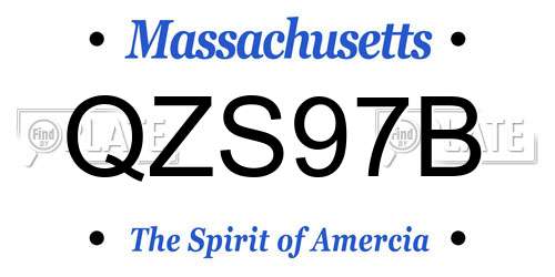 QZS97B Massachusetts License Plate