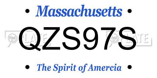 QZS97S Massachusetts License Plate