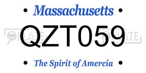 QZT059 Massachusetts License Plate