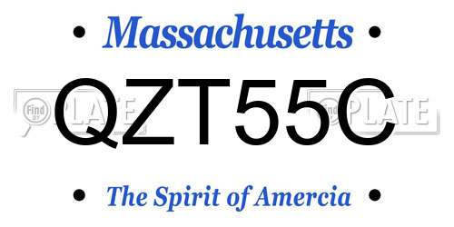 QZT55C Massachusetts License Plate