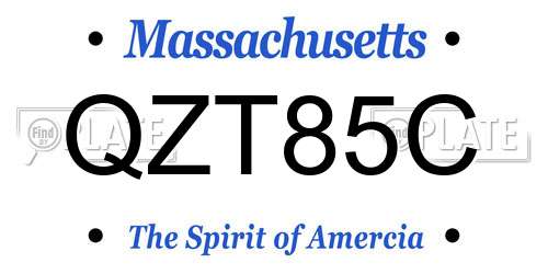 QZT85C Massachusetts License Plate