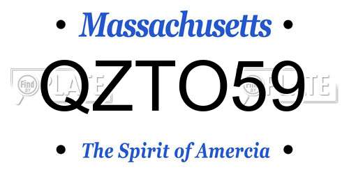 QZTO59 Massachusetts License Plate