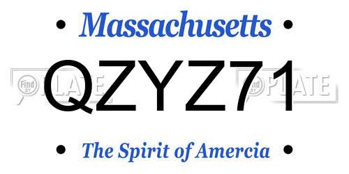 QZYZ71 Massachusetts License Plate